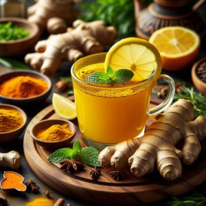 напиток из имбиря и куркумы